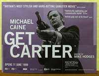 c186 GET CARTER British quad movie poster R90s Michael Caine, Ekland