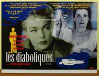 c176 DIABOLIQUE British quad movie poster R90s Signoret, Clouzot