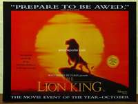 c198 LION KING British quad movie poster '94 classic Disney cartoon!