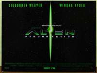 c167 ALIEN RESURRECTION DS advance British quad movie poster '97 Weaver