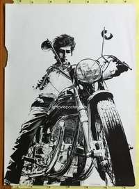 c091 BOB DYLAN commercial poster '81 on a motorcycle!