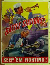 c117 BATTLE STATIONS WWII poster '42 cool Home Front poster created by General Motors!