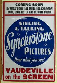 c033 SYNCHROTONE PICTURES one-sheet movie poster c20s Hear what you see!