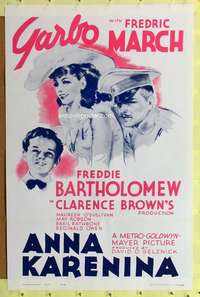 d057 ANNA KARENINA 27x41 one-sheet movie poster R62 Greta Garbo, Fredric March