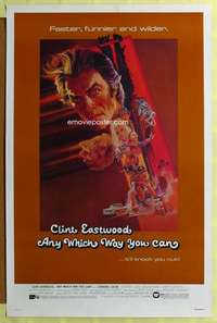 d059 ANY WHICH WAY YOU CAN 27x41 one-sheet movie poster '80 Eastwood, Peak art!