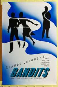 d064 ATTENTION BANDITS 27x41 one-sheet movie poster '86 Claude Lelouch, French!