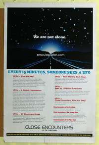 d110 CLOSE ENCOUNTERS OF THE THIRD KIND 27x41 one-sheet movie poster '77 facts!