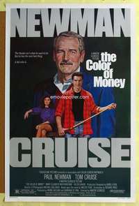 d113 COLOR OF MONEY 27x41 one-sheet movie poster '86 Paul Newman, Tom Cruise
