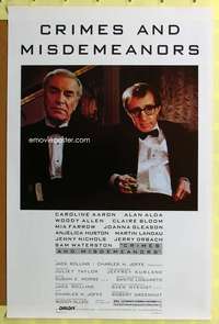 d122 CRIMES & MISDEMEANORS style B 27x41 one-sheet movie poster '89 Woody Allen