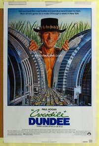 d123 CROCODILE DUNDEE 27x41 one-sheet movie poster '86 Paul Hogan, Kozlowski