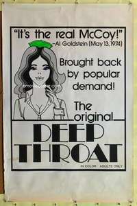 d135 DEEP THROAT 27x41 one-sheet movie poster R74 Linda Lovelace sex classic!