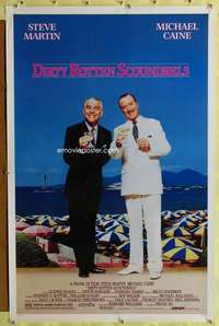 d141 DIRTY ROTTEN SCOUNDRELS 27x41 one-sheet movie poster '88 Steve Martin, Caine