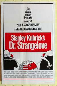 d144 DR STRANGELOVE 27x41 one-sheet movie poster R72 Scott, Stanley Kubrick