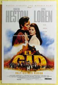 d150 EL CID int'l 27x41 one-sheet movie poster R93 Charlton Heston, Sophia Loren