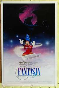 d167 FANTASIA FrenchUS 27x41 one-sheet movie poster R90 Mickey Mouse, Disney!