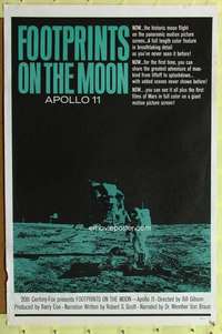 d176 FOOTPRINTS ON THE MOON 27x41 one-sheet movie poster '69 the real Apollo 11!