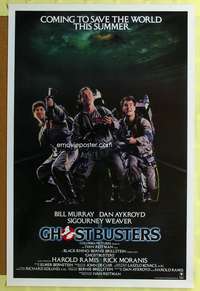 d187 GHOSTBUSTERS advance 27x41 one-sheet movie poster '84 Murray, Aykroyd, Ramis