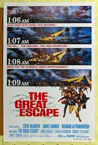 d201 GREAT ESCAPE int'l 27x41 one-sheet movie poster R80 Steve McQueen, Bronson