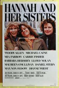 d208 HANNAH & HER SISTERS 27x41 one-sheet movie poster '86 Woody Allen, Farrow