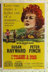 d218 I THANK A FOOL 27x41 one-sheet movie poster '62 Susan Hayward, Peter Finch