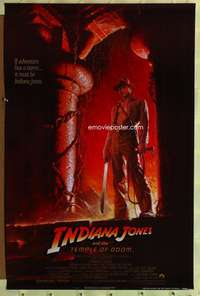 d221 INDIANA JONES & the TEMPLE OF DOOM 27x41 one-sheet movie poster '84 Ford
