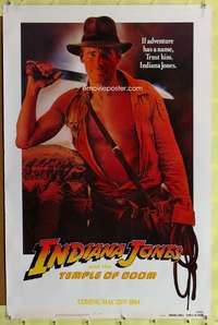 d222 INDIANA JONES & THE TEMPLE OF DOOM teaser 27x41 one-sheet movie poster '84
