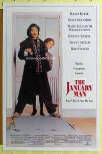 d232 JANUARY MAN 27x41 one-sheet movie poster '89 Kevin Kline, Susan Sarandon