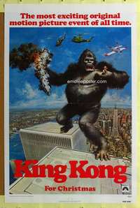 d242 KING KONG teaser 27x41 one-sheet movie poster '76 BIG Ape, Jessica Lange