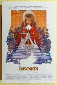 d246 LABYRINTH 27x41 one-sheet movie poster '86 David Bowie, Connolly, Henson