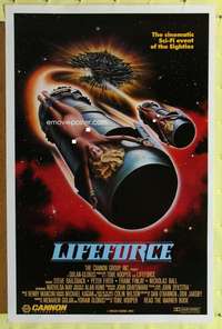 d260 LIFEFORCE 27x41 one-sheet movie poster '85 Tobe Hooper, wild sexy image!