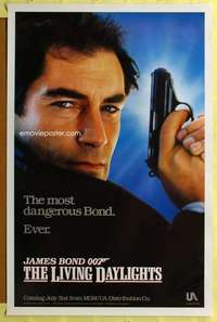 d265 LIVING DAYLIGHTS int'l teaser 27x41 one-sheet movie poster '86 Dalton as Bond