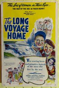 d269 LONG VOYAGE HOME 27x41 one-sheet movie poster R48 John Wayne, John Ford