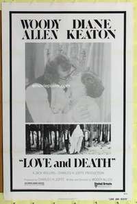 d272 LOVE & DEATH 27x41 one-sheet movie poster 75 Woody Allen, Diane Keaton