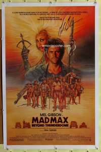 d274 MAD MAX BEYOND THUNDERDOME signed 27x41 one-sheet movie poster '85 Mel Gibson