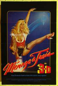 d291 MENAGE A TROIS 27x41 one-sheet movie poster '84 French, super sexy 3D image!