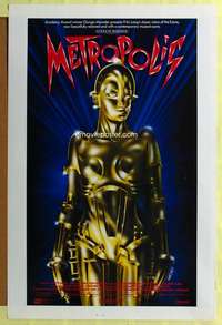 d292 METROPOLIS int'l 1sh R84 Fritz Lang classic, Girogio Moroder, art of female robot by Nikosey!