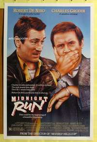 d293 MIDNIGHT RUN DS 27x41 one-sheet movie poster '88 Robert De Niro, Grodin