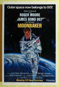 d302 MOONRAKER style A advance 27x41 one-sheet movie poster '79 Moore as Bond!