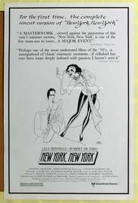 d311 NEW YORK NEW YORK 27x41 one-sheet movie poster R80s Al Hirschfeld artwork!