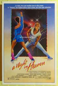 d313 NIGHT IN HEAVEN 27x41 one-sheet movie poster '83 R. Obrero dancing art!