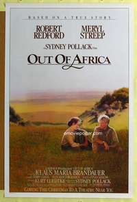 d326 OUT OF AFRICA advance 27x41 one-sheet movie poster '85 Robert Redford, Streep