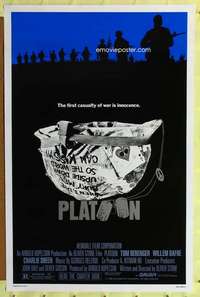 d336 PLATOON 27x41 one-sheet movie poster '86 Oliver Stone, Charlie Sheen