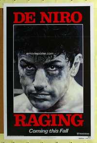 d350 RAGING BULL advance 27x41 one-sheet movie poster '80 Coming this Fall!