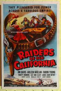 d353 RAIDERS OF OLD CALIFORNIA 27x41 one-sheet movie poster '57 cool image!