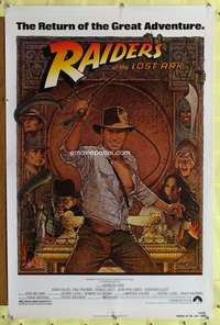 d355 RAIDERS OF THE LOST ARK 27x41 one-sheet movie poster R82 Harrison Ford