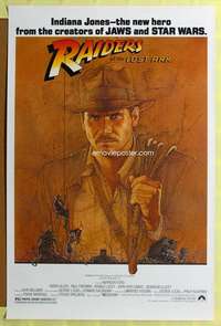 d356 RAIDERS OF THE LOST ARK 27x41 one-sheet movie poster R90s Harrison Ford