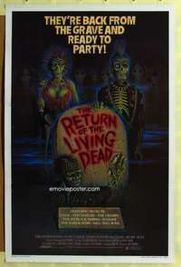 d370 RETURN OF THE LIVING DEAD 27x41 one-sheet movie poster '85 wacky horror!