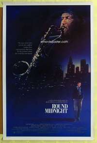 d380 ROUND MIDNIGHT 27x41 one-sheet movie poster '86 Dexter Gordon, saxophone!