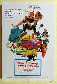 d404 SLEEPER 27x41 one-sheet movie poster '74 Woody Allen, Diane Keaton, wacky!