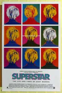 d433 SUPERSTAR: THE LIFE & TIMES OF ANDY WARHOL 27x41 one-sheet movie poster '91